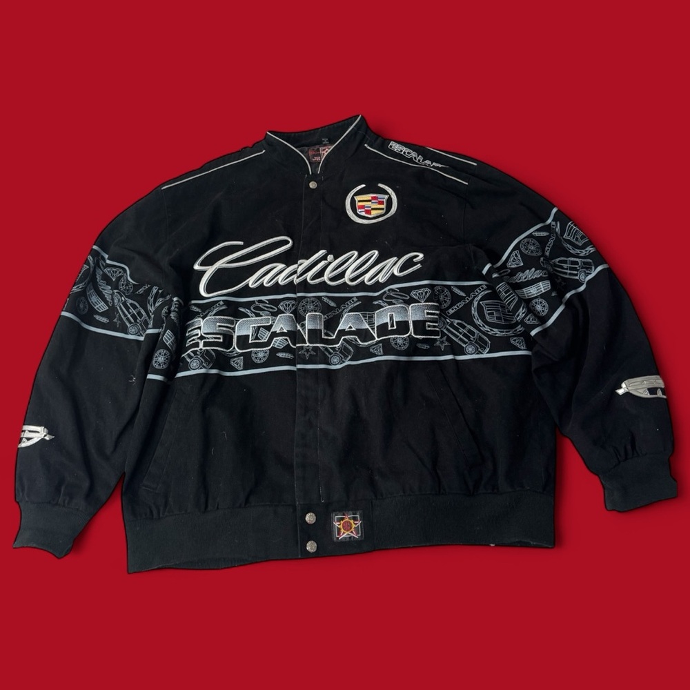 Vintage Cadillac Escalade Jeff Hamilton racing bomber jacket